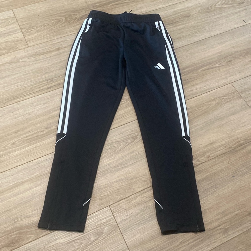 Adidas Kids Youth Black Striped Aeroready Tiro Pants Size 11-12 yr Track Soccer